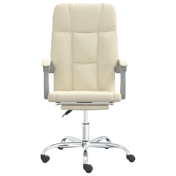 vidaXL Fauteuil inclinable de bureau Cr&egrave;me Similicuir
