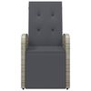 vidaXL Chaise inclinable de jardin avec coussins gris r&eacute;sine tress&eacute;e