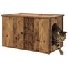 vidaXL Maison pour chat Bois ancien 85 x 55 x 50 cm Bois d'ing&eacute;nierie