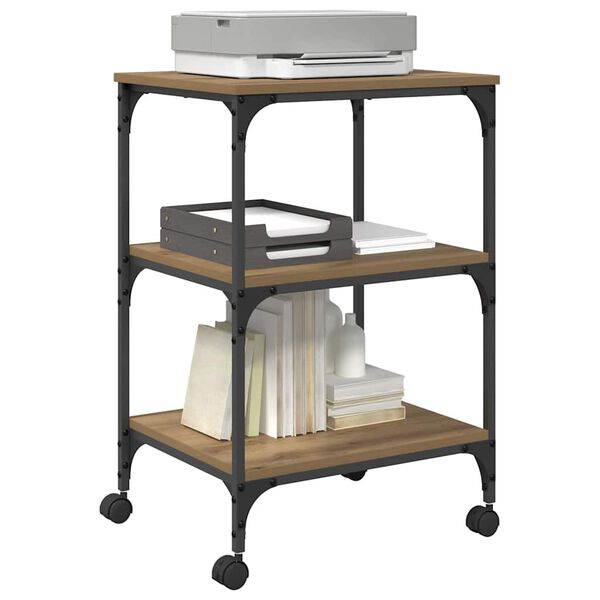 vidaXL Support d'imprimante Ch&ecirc;ne artisanal 50 x 41 x 75 cm