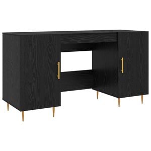 vidaXL Bureau Ch&ecirc;ne noir Bois d'ing&eacute;nierie 140 x 50 x 75 cm