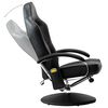 vidaXL Fauteuil de massage avec repose-pied noir similicuir