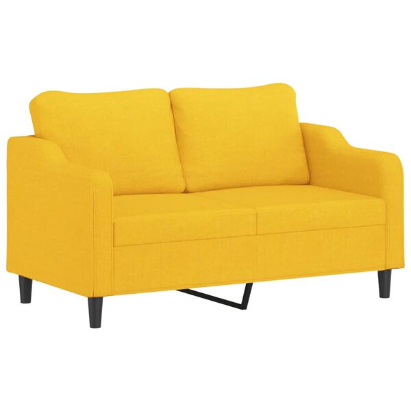 vidaXL Canap&eacute; &agrave; 2 places Jaune clair 140 cm Tissu