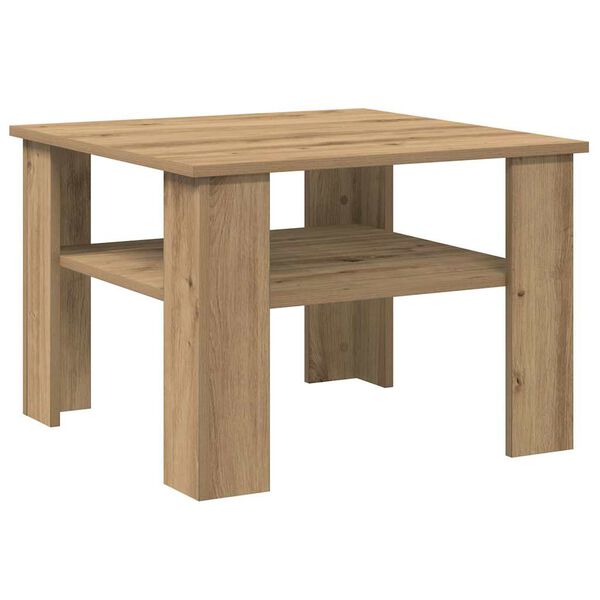 vidaXL Table basse chêne artisanal 60x60x42cm bois d'ingénierie