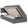 vidaXL Lit de rangement LED avec matelas Gris fonc&eacute; 100 x 200 cm Tissu