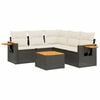 vidaXL Salon de jardin 6 pcs avec coussins noir r&eacute;sine tress&eacute;e