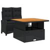 vidaXL Ensemble &agrave; manger de jardin coussins 2pcs noir r&eacute;sine tress&eacute;e