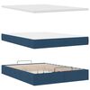 vidaXL Lit ottoman avec matelas et LED bleu 140x190 cm tissu