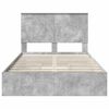 vidaXL Lit de Rangement Gris b&eacute;ton 135 x 190 cm Bois d'ing&eacute;nierie