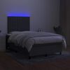 vidaXL Sommier &agrave; lattes de lit matelas LED gris fonc&eacute; 120x190 cm tissu
