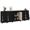 vidaXL Buffet Noir 230x35x80 cm Bois massif de pin