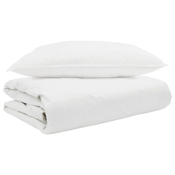 vidaXL Duvet d'&eacute;t&eacute; simple avec oreiller 2 pcs Blanc Plume de canard