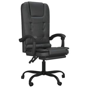vidaXL Fauteuil de massage inclinable de bureau noir similicuir