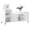 vidaXL Meuble TV Blanc brillant 100x35x55 cm Bois d'ing&eacute;nierie