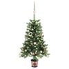 vidaXL Arbre de No&euml;l artificiel pr&eacute;-&eacute;clair&eacute; et boules 65 cm vert