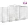 vidaXL Paniers &agrave; gabions arqu&eacute;s 15 pcs 300x50x140/160 cm fer galvanis&eacute;