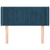 vidaXL T&ecirc;te de lit avec oreilles Bleu Fonc&eacute; 83x16x78/88 cm Velours