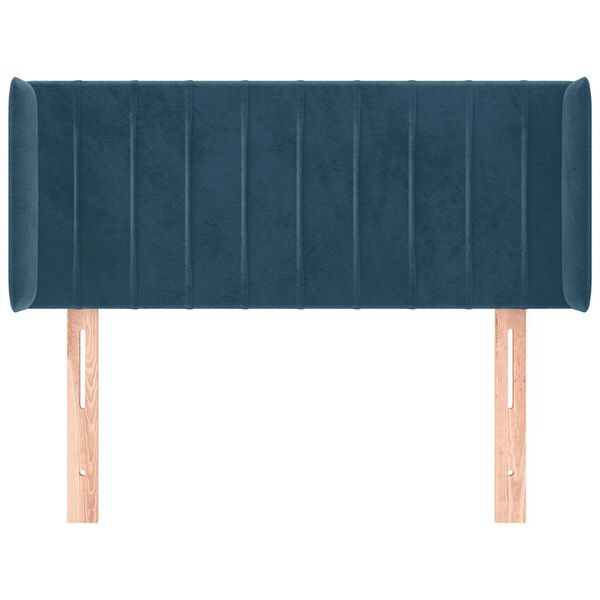 vidaXL T&ecirc;te de lit avec oreilles Bleu Fonc&eacute; 83x16x78/88 cm Velours