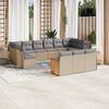 vidaXL Salon de jardin avec coussins 13 pcs beige r&eacute;sine tress&eacute;e