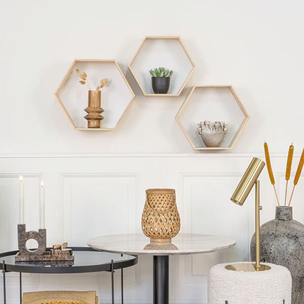 House Nordic &Eacute;tag&egrave;res 3 pcs Eva Blanc et naturel