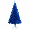 vidaXL Arbre de No&euml;l artificiel pr&eacute;-&eacute;clair&eacute; et boules bleu 180 cm PVC