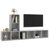 vidaXL Ensemble de meuble TV 3 pcs Gris béton Bois d'ingénierie