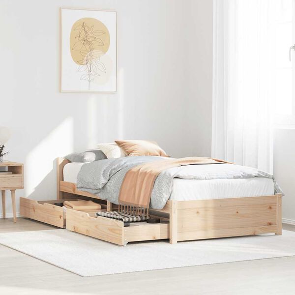 vidaXL Cadre de lit sans matelas 90x200 cm bois de pin massif