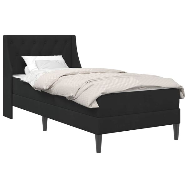 vidaXL Cadre de lit avec matelas avec matelas Noir 80 x 200 cm Velours