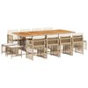 vidaXL Ensemble &agrave; manger de jardin et coussins 13 pcs beige