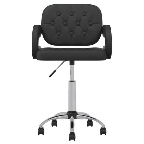 vidaXL Chaise pivotante de salle &agrave; manger Noir Similicuir