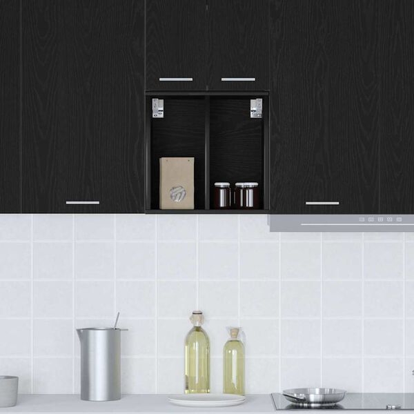 vidaXL Armoire suspendue avec stockage Ch&ecirc;ne noir 40 x 29,5 x 40 cm