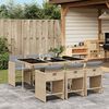 vidaXL Ensemble &agrave; manger de jardin coussins 7 pcs m&eacute;lange beige rotin