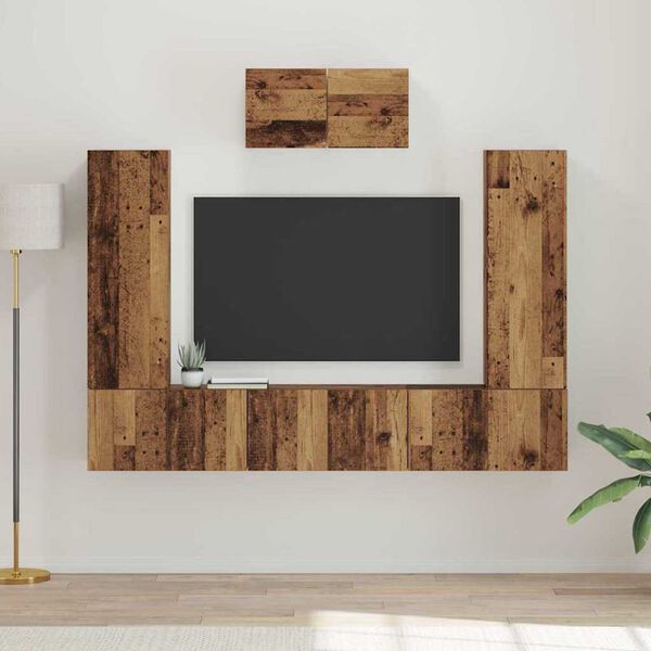 vidaXL Ensemble meuble TV 7 pcs Bois Ancien Bois d'ingénierie