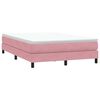 vidaXL Sommier &agrave; lattes de lit avec matelas rose 160x210 cm velours