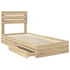 vidaXL Lit de Rangement Ch&ecirc;ne Sonoma 90 x 190 cm Bois d'ing&eacute;nierie