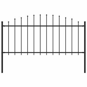 vidaXL Cl&ocirc;ture de jardin Woerden avec pointe en acier noir 170&nbsp;x&nbsp;75&nbsp;cm