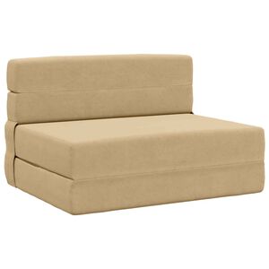 vidaXL Canap&eacute;-lit pliable Vert Gris 70 x 72 x 60 cm Tissu