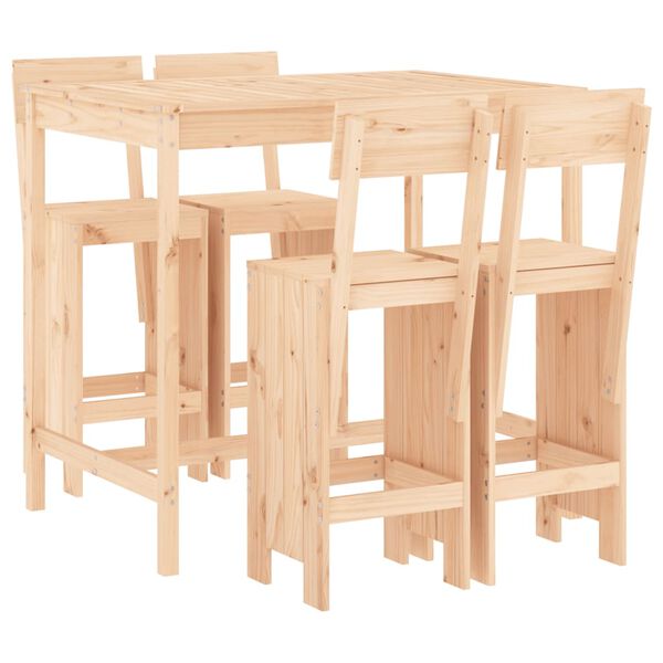 vidaXL Ensemble de bar de jardin 5 pcs bois de pin massif