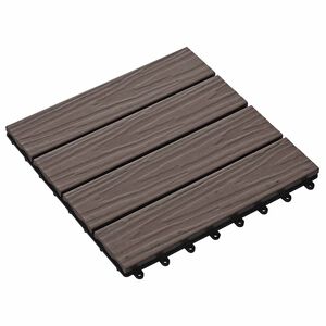 vidaXL Carreau de terrasse 11 pi&egrave;ces Marron fonc&eacute; 30 x 30 cm WPC