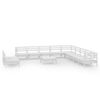vidaXL Salon de jardin 12 pcs Bois de pin massif Blanc