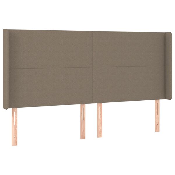 vidaXL T&ecirc;te de lit avec oreilles Taupe 163x16x118/128 cm Tissu