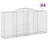 vidaXL Paniers &agrave; gabions arqu&eacute;s 4 pcs 300x50x140/160 cm fer galvanis&eacute;