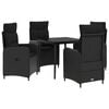 vidaXL Ensemble de Tables Basses avec coussin avec oreiller 5 pcs Noir