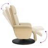 vidaXL Fauteuil inclinable de massage avec repose-pieds crème tissu