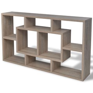 vidaXL &Eacute;tag&egrave;re murale 8 compartiments Couleur de ch&ecirc;ne