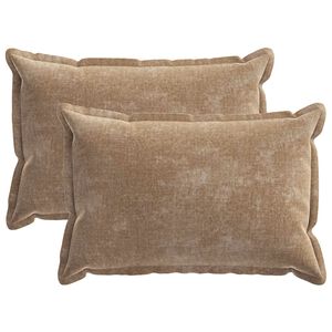 vidaXL Housse de coussin 2 pcs HOUTEN Marron 30 x 50 cm Tissu Chenille