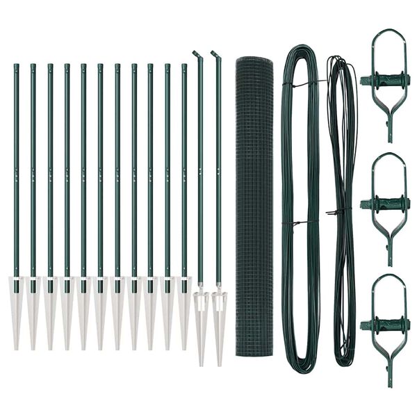 vidaXL Poteau de cl&ocirc;ture. Vert 25 x 1,2 m (maille 25 x 25 mm)