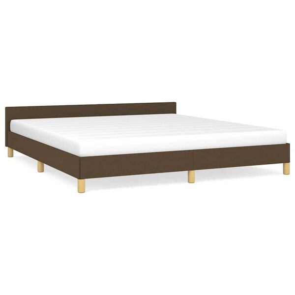 vidaXL Cadre de lit sans matelas marron fonc&eacute; 160x200 cm tissu