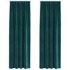 vidaXL Rideaux occultants 2 pcs Vert fonc&eacute; 140 x 260 cm Velours