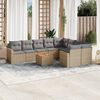 vidaXL Salon de jardin avec coussins 10 pcs beige r&eacute;sine tress&eacute;e